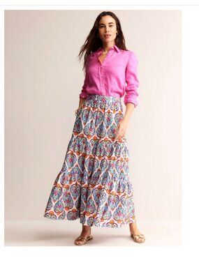 NWT Boden Lorna Tiered Maxi Skirt Size 4P